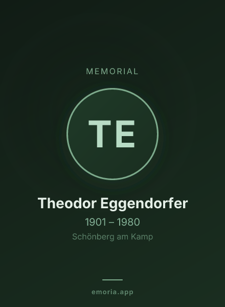 Memorial portrait of Theodor Eggendorfer