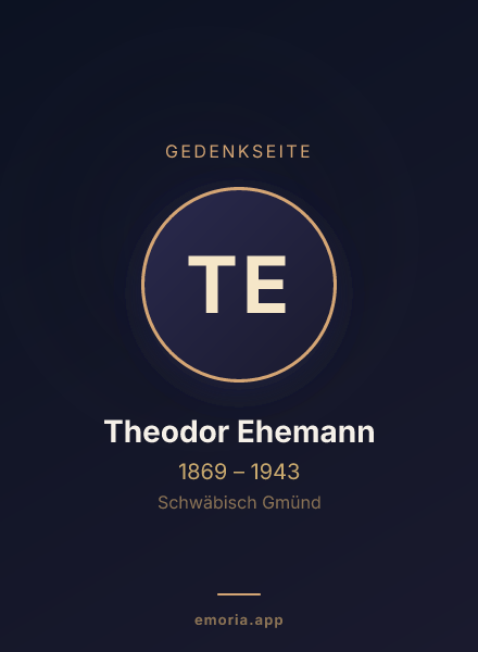 Gedenkportrait von Theodor Ehemann