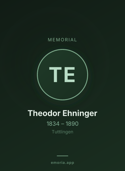 Memorial portrait of Theodor Ehninger