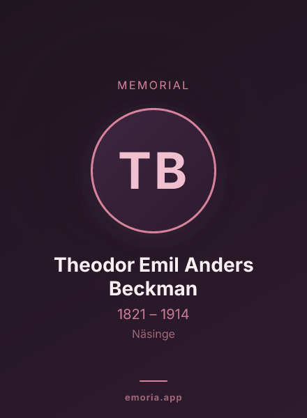 Memorial portrait of Theodor Emil Anders Beckman