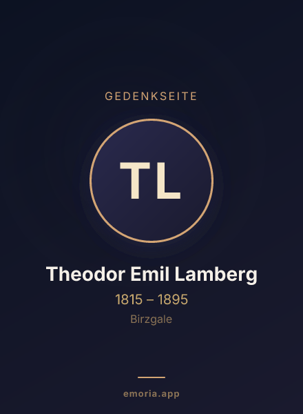 Gedenkportrait von Theodor Emil Lamberg