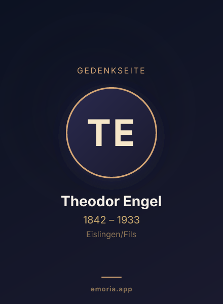 Gedenkportrait von Theodor Engel