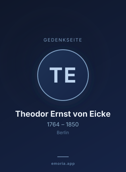 Gedenkportrait von Theodor Ernst von Eicke