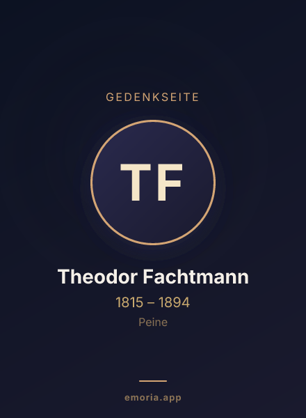 Gedenkportrait von Theodor Fachtmann