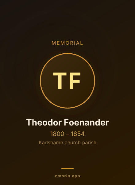 Memorial portrait of Theodor Foenander