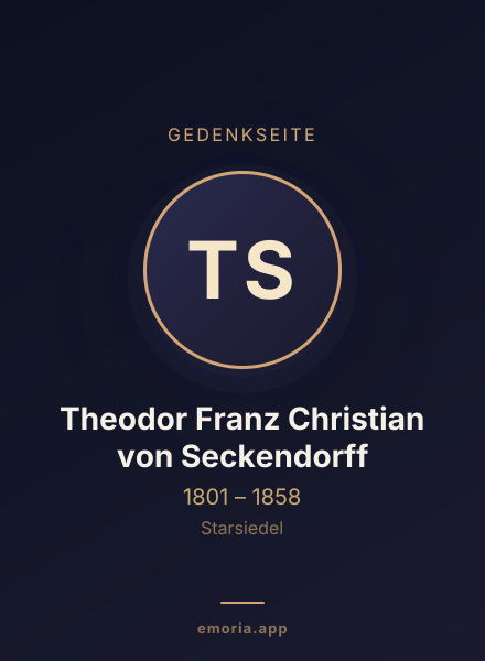 Gedenkportrait von Theodor Franz Christian von Seckendorff