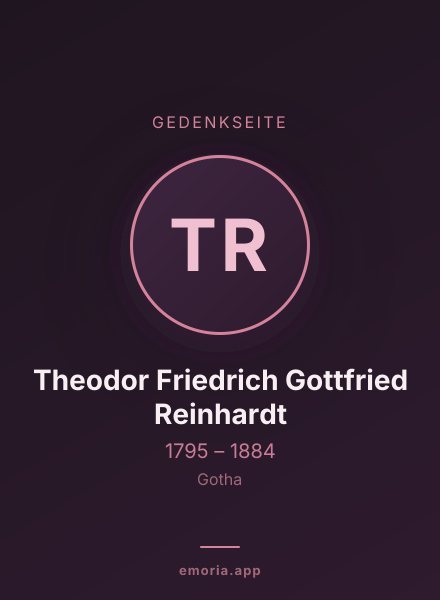 Gedenkportrait von Theodor Friedrich Gottfried Reinhardt