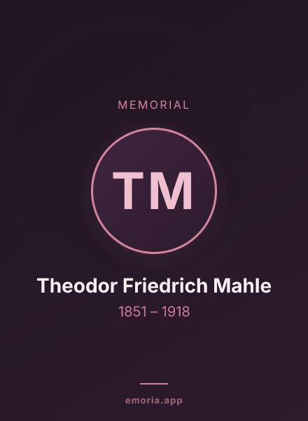Memorial portrait of Theodor Friedrich Mahle