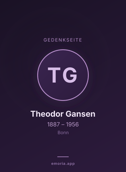 Gedenkportrait von Theodor Gansen