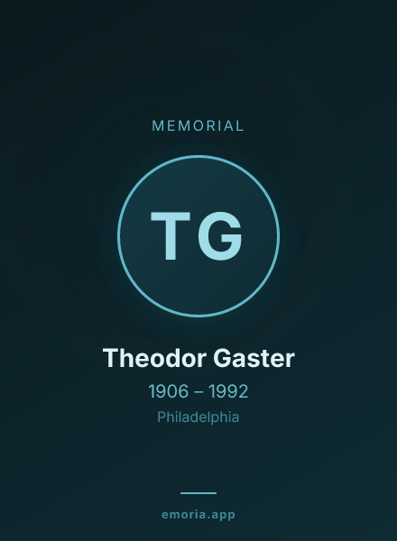 Memorial portrait of Theodor Gaster