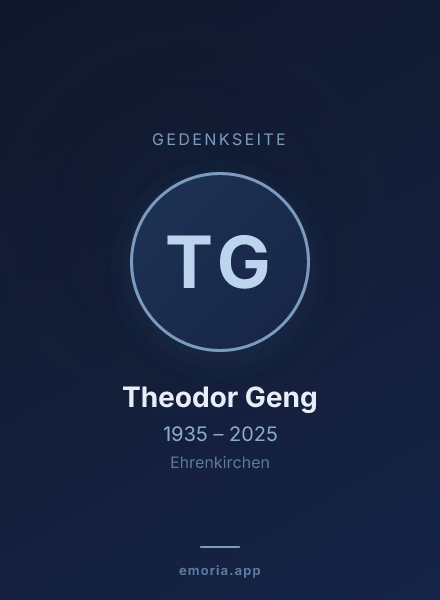 Gedenkportrait von Theodor Geng