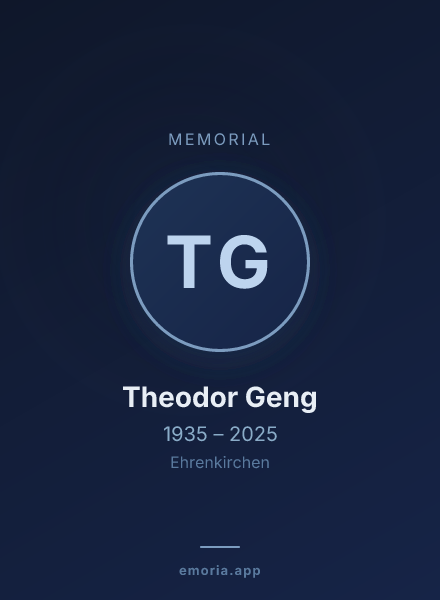 Memorial portrait of Theodor Geng