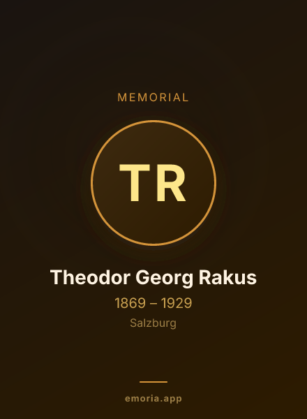 Memorial portrait of Theodor Georg Rakus