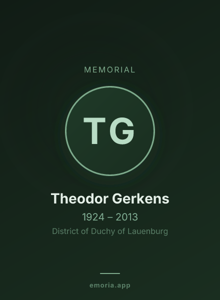 Memorial portrait of Theodor Gerkens