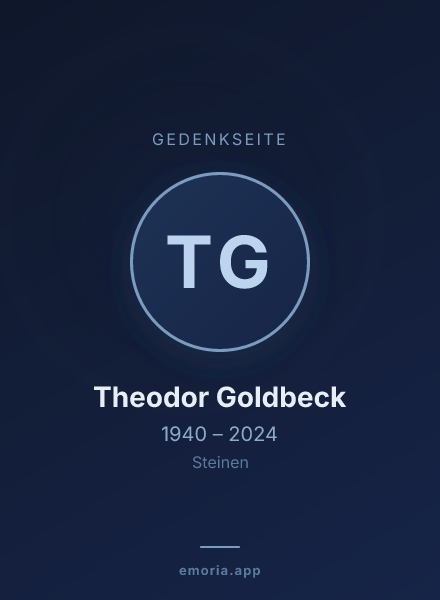 Gedenkportrait von Theodor Goldbeck