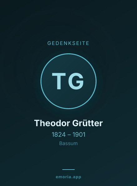 Gedenkportrait von Theodor Grütter