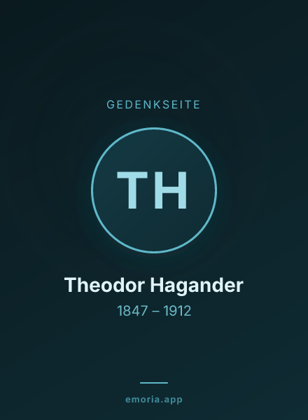 Gedenkportrait von Theodor Hagander