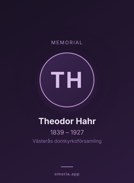 Memorial portrait of Theodor Hahr