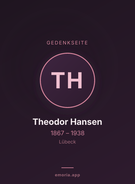 Gedenkportrait von Theodor Hansen