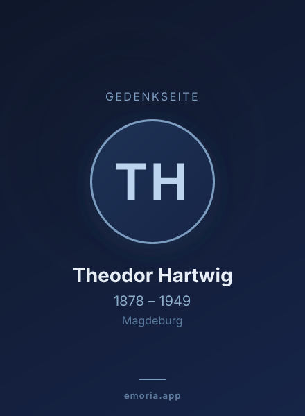 Gedenkportrait von Theodor Hartwig