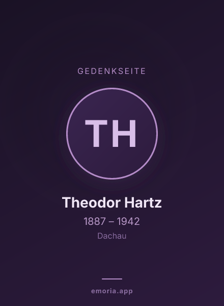 Gedenkportrait von Theodor Hartz