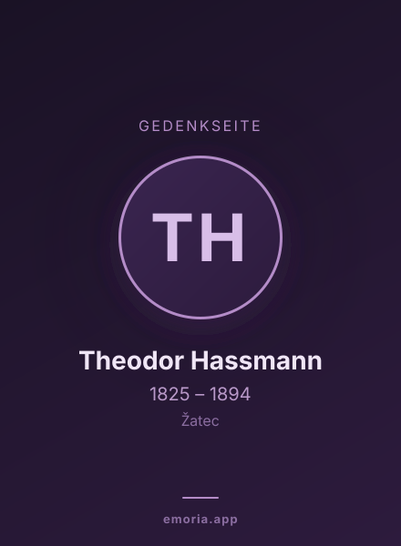 Gedenkportrait von Theodor Hassmann