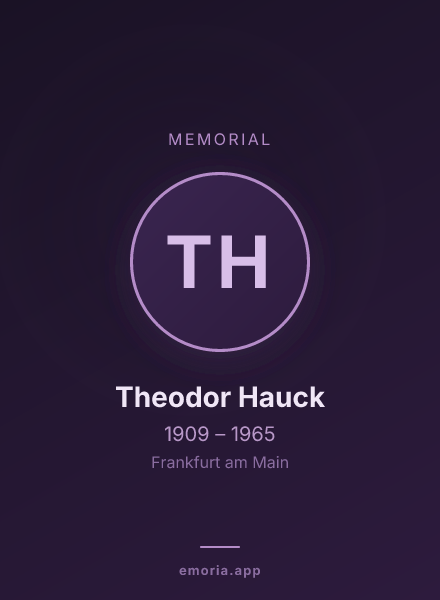 Memorial portrait of Theodor Hauck