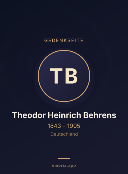 Gedenkportrait von Theodor Heinrich Behrens