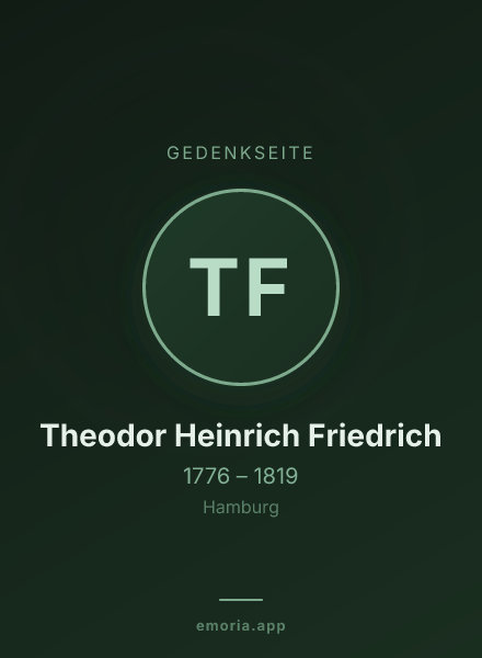 Gedenkportrait von Theodor Heinrich Friedrich