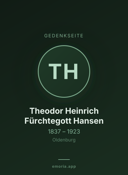 Gedenkportrait von Theodor Heinrich Fürchtegott Hansen