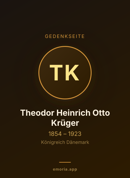 Gedenkportrait von Theodor Heinrich Otto Krüger