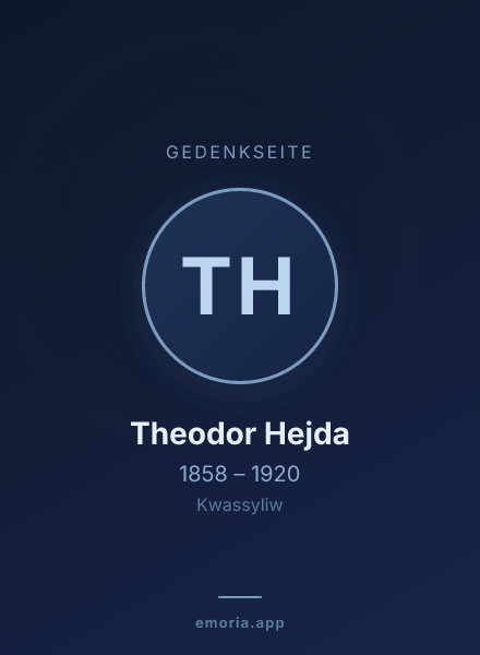 Gedenkportrait von Theodor Hejda