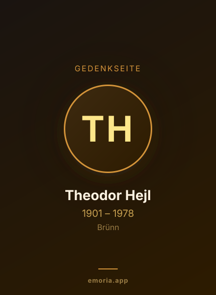 Gedenkportrait von Theodor Hejl
