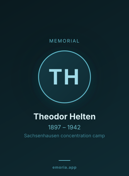 Memorial portrait of Theodor Helten