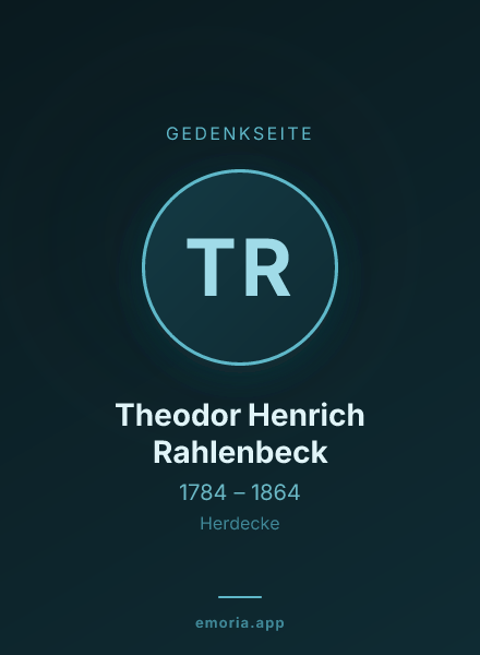 Gedenkportrait von Theodor Henrich Rahlenbeck