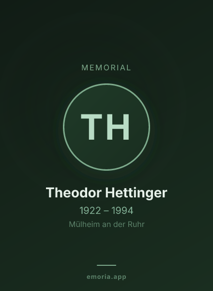 Memorial portrait of Theodor Hettinger
