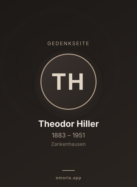 Gedenkportrait von Theodor Hiller