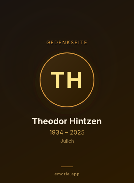 Gedenkportrait von Theodor Hintzen