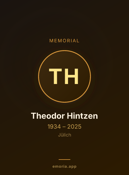 Memorial portrait of Theodor Hintzen