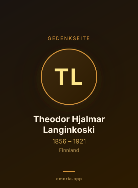 Gedenkportrait von Theodor Hjalmar Langinkoski