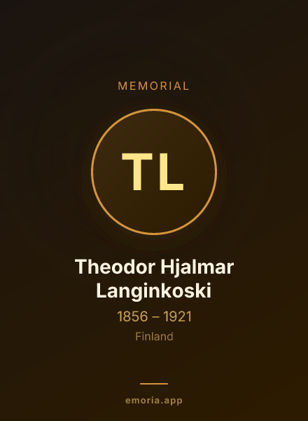 Memorial portrait of Theodor Hjalmar Langinkoski