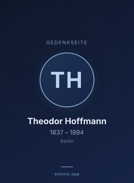 Gedenkportrait von Theodor Hoffmann