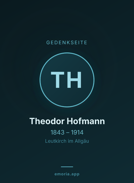 Gedenkportrait von Theodor Hofmann