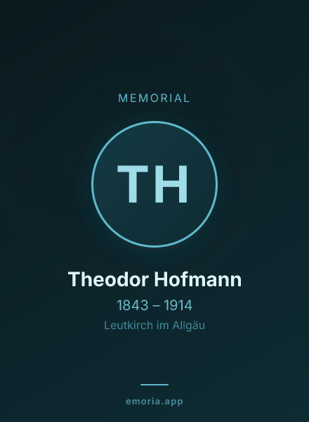 Memorial portrait of Theodor Hofmann
