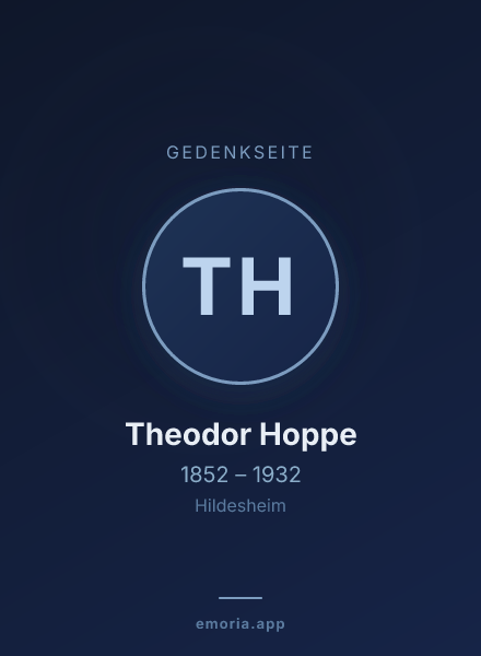 Gedenkportrait von Theodor Hoppe