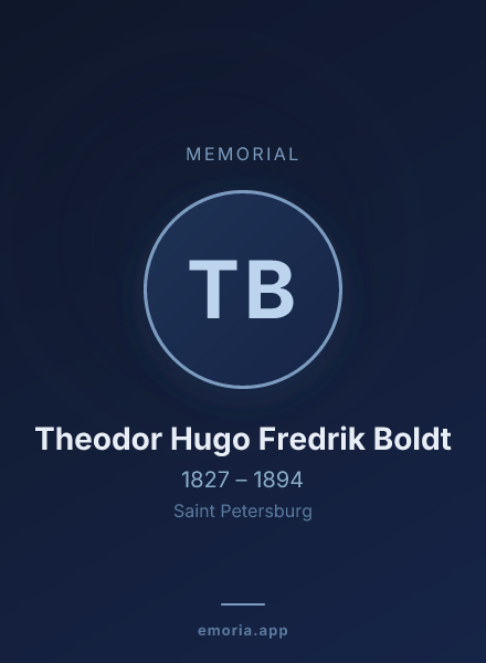 Memorial portrait of Theodor Hugo Fredrik Boldt