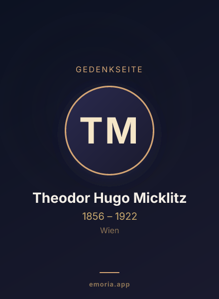 Gedenkportrait von Theodor Hugo Micklitz