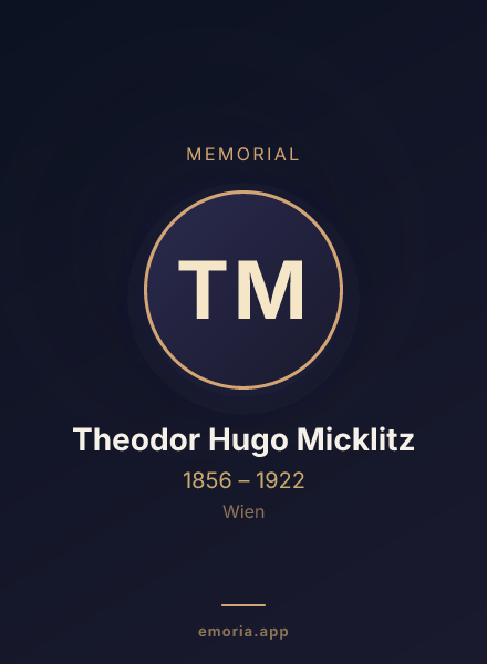Memorial portrait of Theodor Hugo Micklitz
