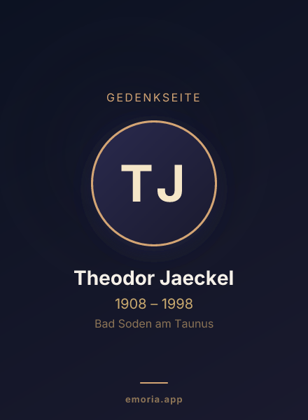 Gedenkportrait von Theodor Jaeckel