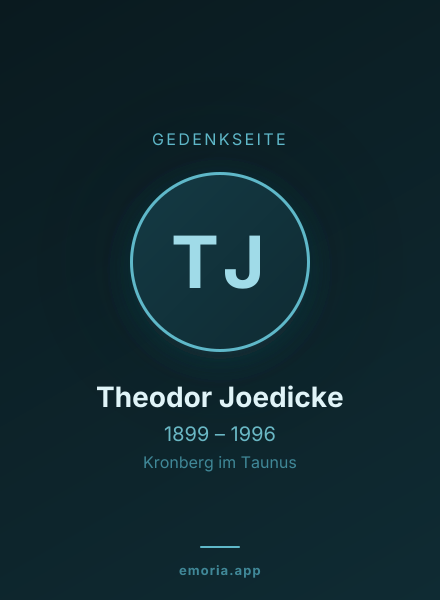 Gedenkportrait von Theodor Joedicke